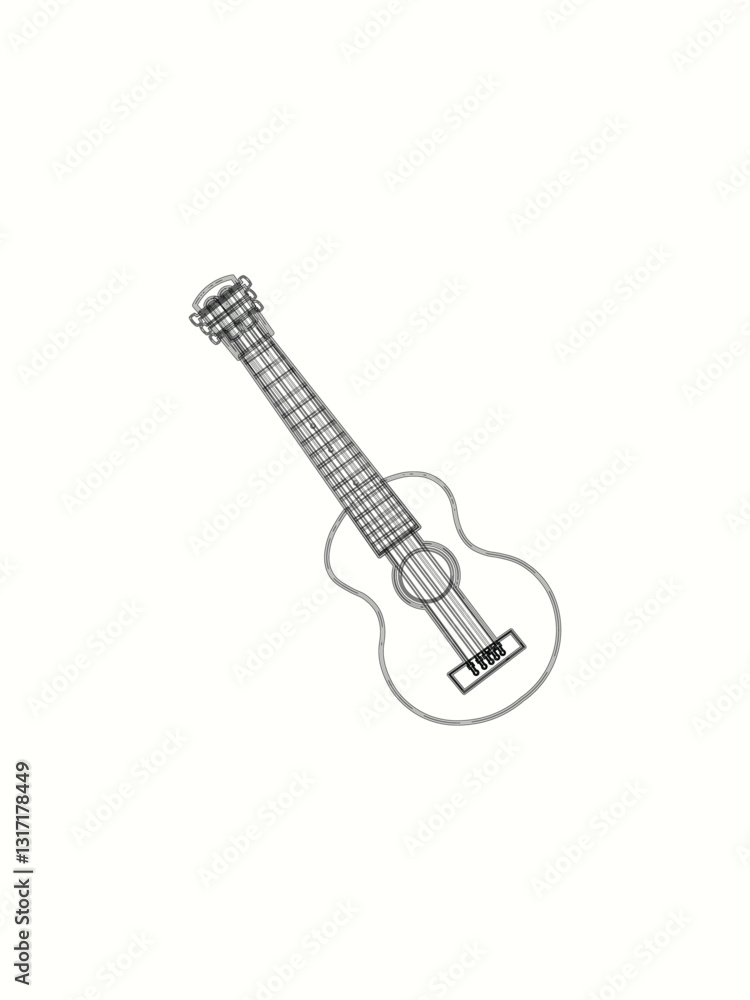 Fototapeta premium ukulele vector isolated on white.