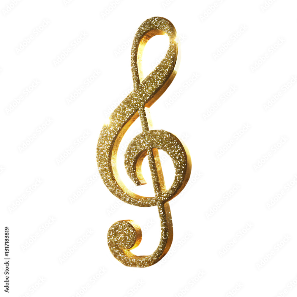 Fototapeta premium Gold Treble Clef Brooch