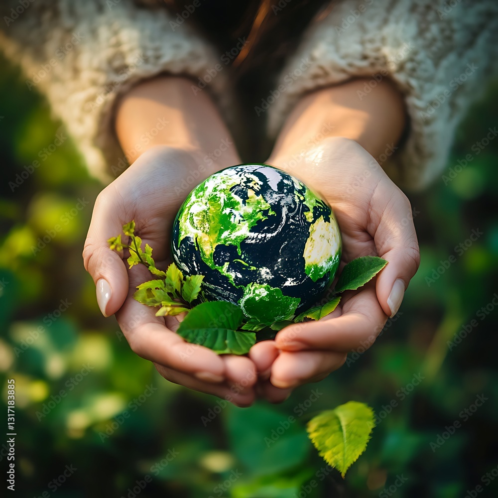 Environmentally Friendly Concept for World Environment Day with Green Elements. Environmentally Friendly Concept for World Environment Day with Green Elements.