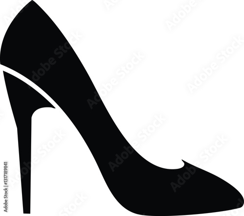 High Heel Silhouette Design Vector Illustration Clipart