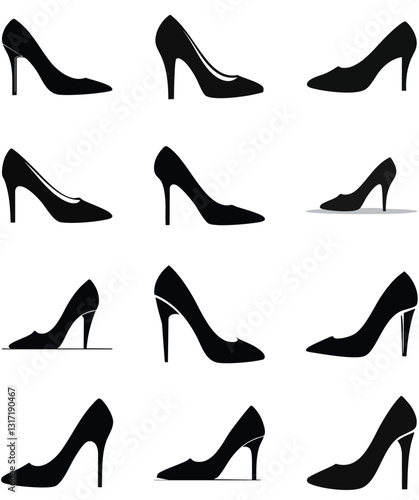 High Heel Silhouette Design Vector Illustration Clipart