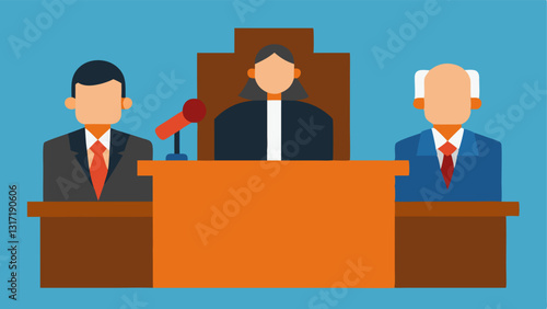 These descriptions can serve as a guide for creating vector illustrations that capture the essence of a courtroom sentencing hearing.