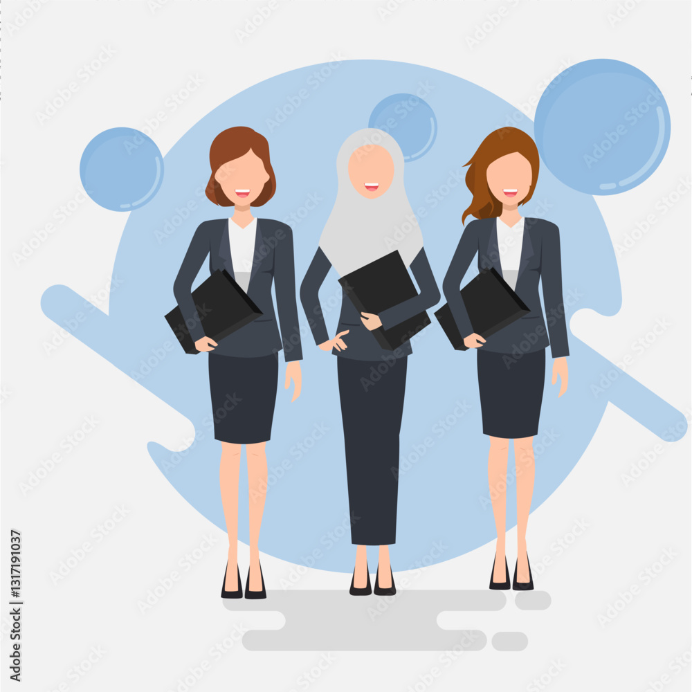 Obraz premium Illustration of a Confident Business Woman.