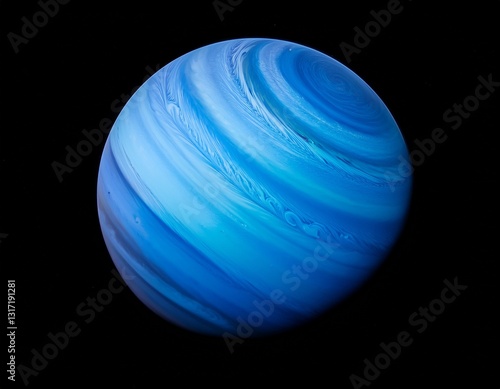 stunning close up of neptune showcasing vibrant blues and aqua tones in its atmospheric swirls