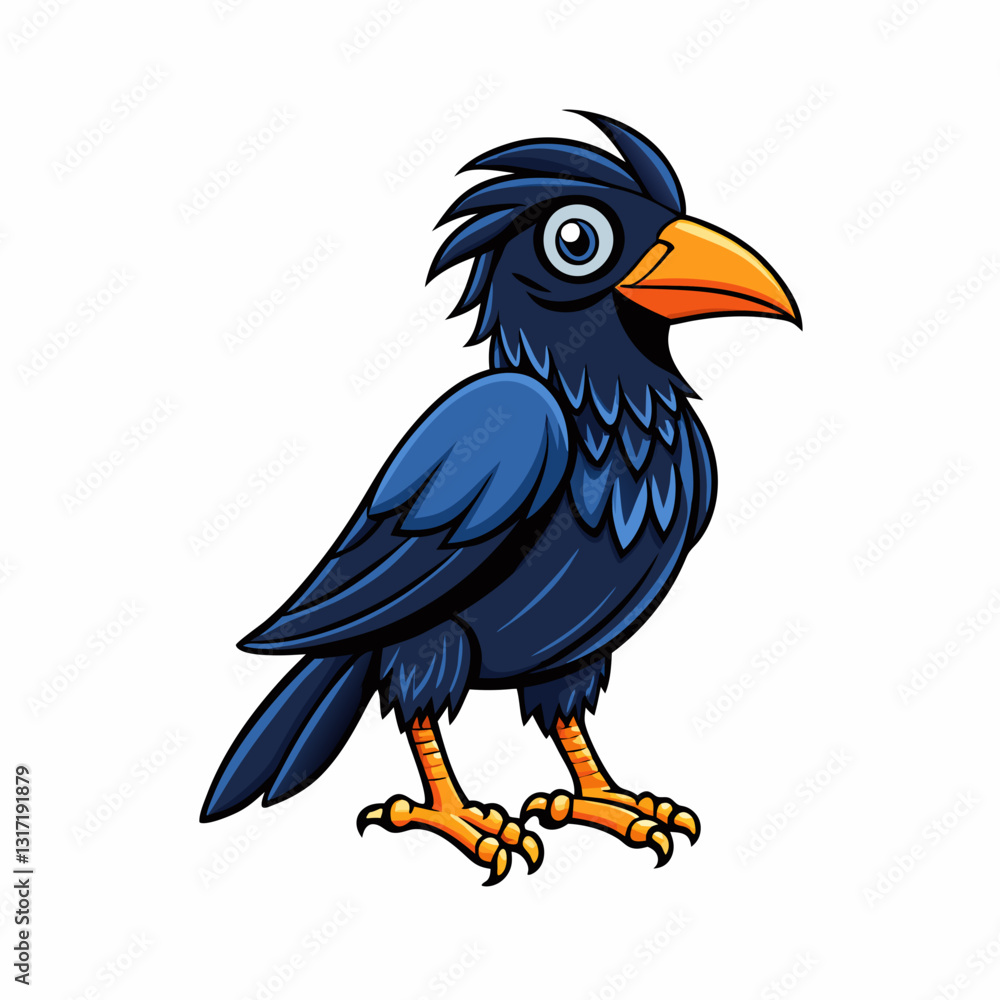 Fototapeta premium illustration of a crow cartoon