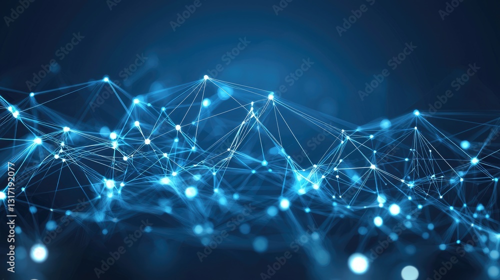 Abstract network connection, digital landscape, glowing nodes, technology background, website header Abstract network connection, digital landscape, glowing nodes, technology background, website header