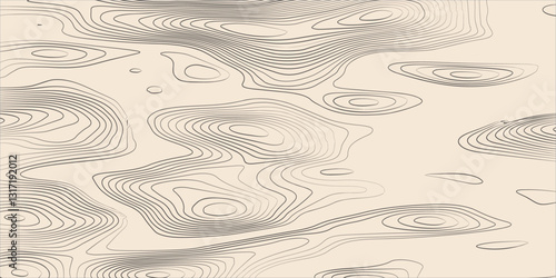  Mountain Relief and Geographic Contour Mapping Combined with Artistic Abstract Wave Curves for a Unique Topographic Design Concept

