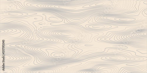  Mountain Relief and Geographic Contour Mapping Combined with Artistic Abstract Wave Curves for a Unique Topographic Design Concept

