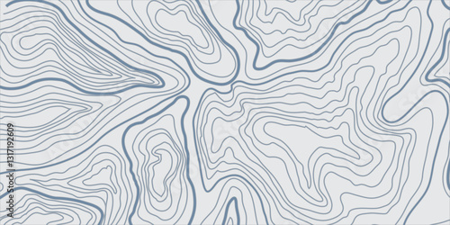 Intricate Geographic Mountain Relief Contour Mapping with Seamless Abstract Topographic Lines for Modern Cartographic Applications