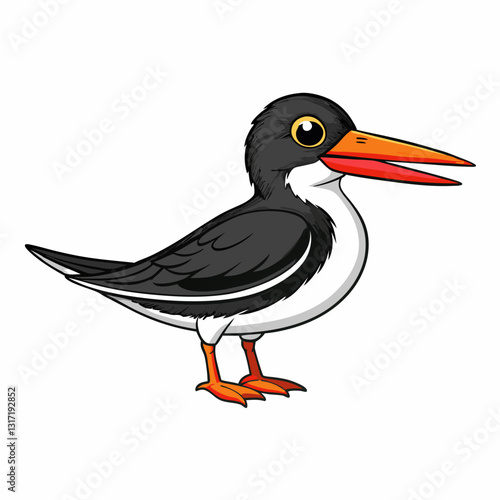 vector illustration of a black skimmer bird