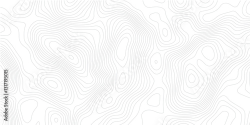 Seamless Topographic Contour Lines Pattern Featuring Abstract Geographic Mapping with Detailed Mountain Relief Representation
