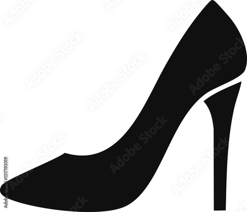 High Heel Silhouette Design Vector Illustration Clipart