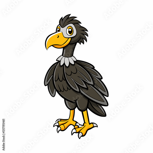 black vulture isolated on white