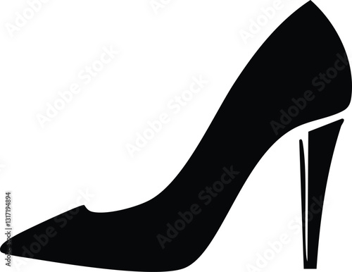 High Heel Silhouette Design Vector Illustration Clipart
