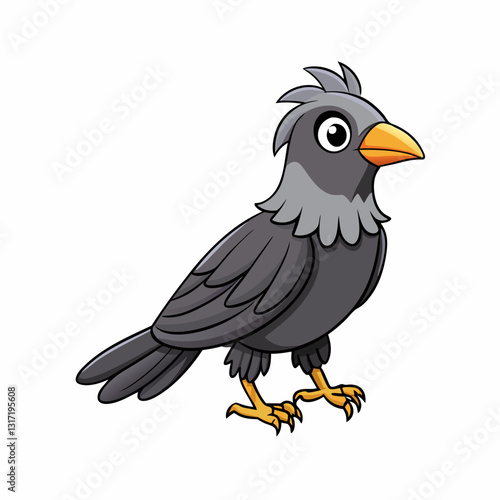 vector illustration of a jackdaw bird