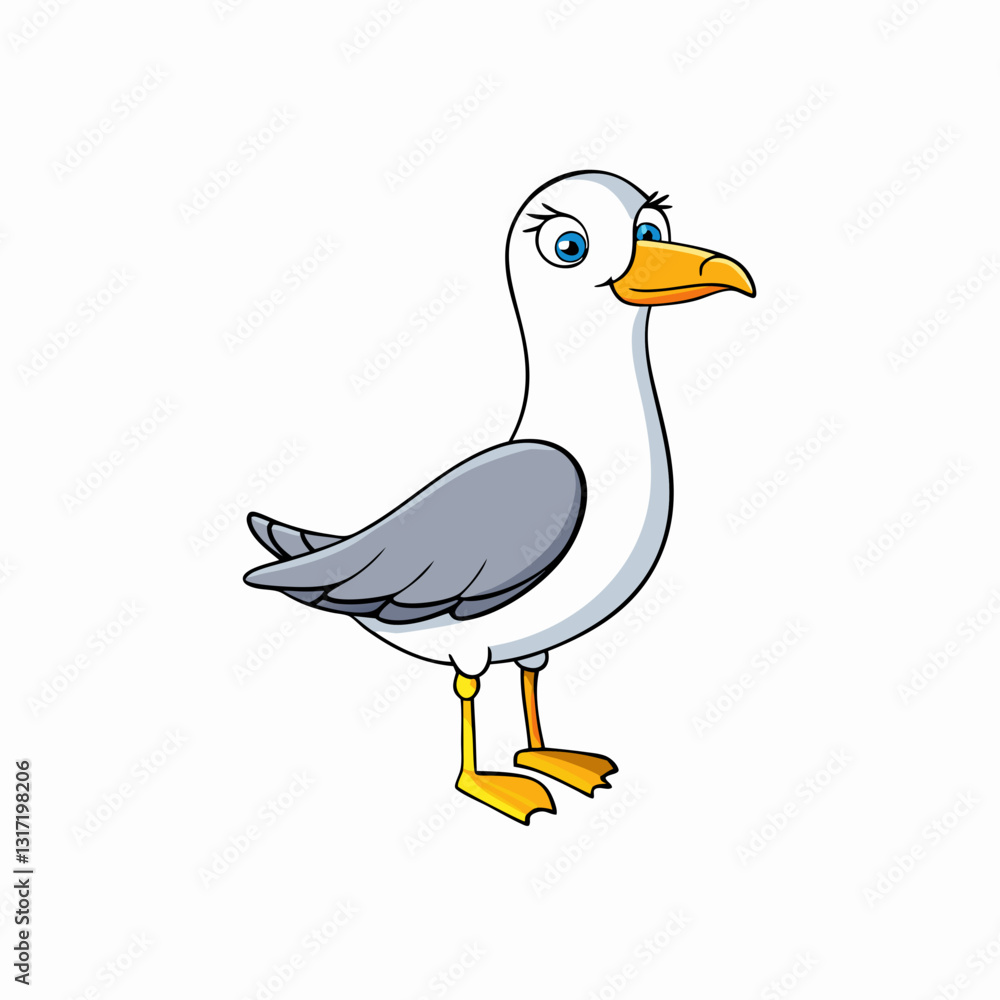 vector illustration of a ring billed gull vector illustration of a ring billed gull