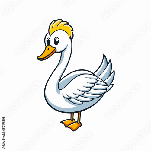 vector illustration of a swan