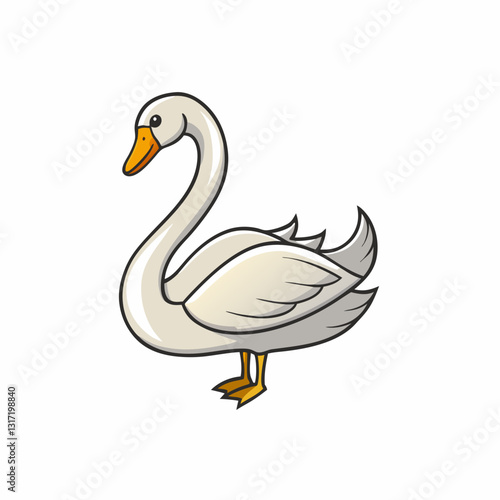 vector illustration of a swan