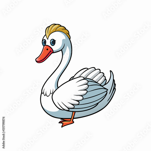 vector illustration of a swan