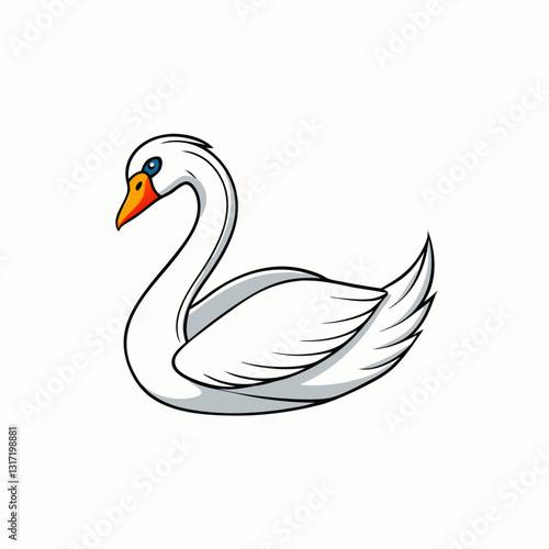 vector illustration of a swan