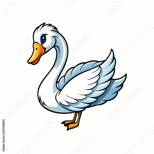 vector illustration of a swan