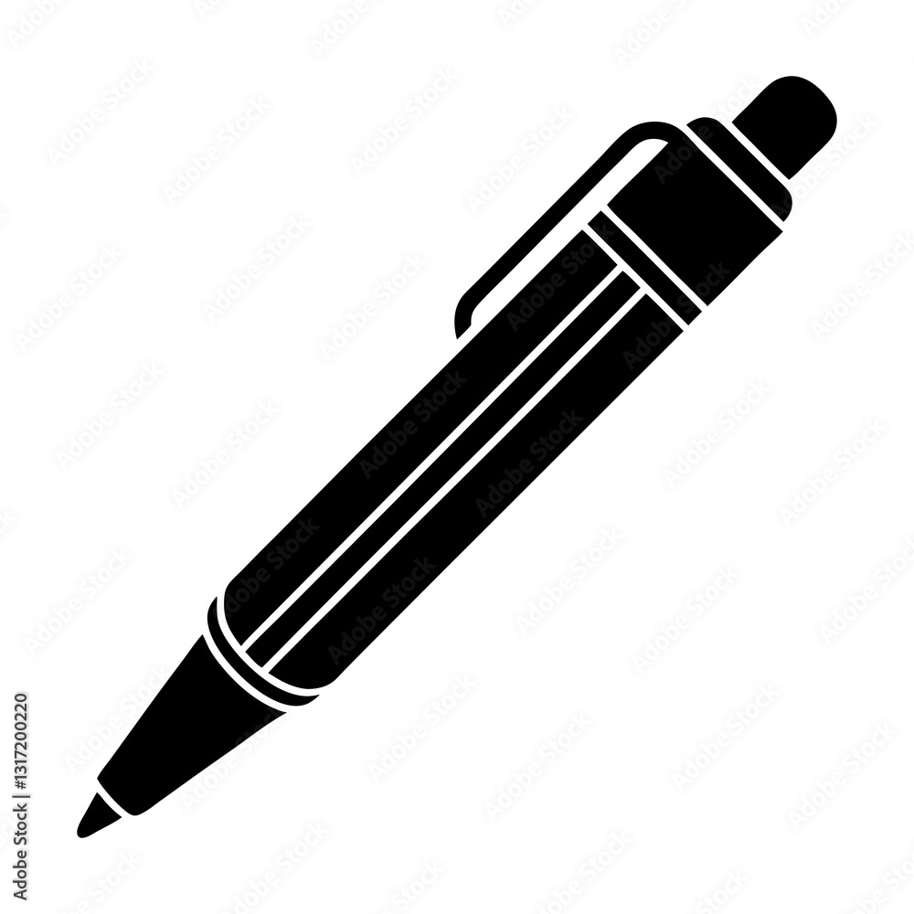 Pen icon silhouette on transparent background, pen and pencil, pencil and eraser, vector illustration of a pen Pen icon silhouette on transparent background, pen and pencil, pencil and eraser, vector illustration of a pen