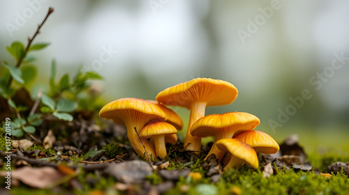 Golden chanterelle mushrooms with mild peppery flavor, golden, chanterelle, taste