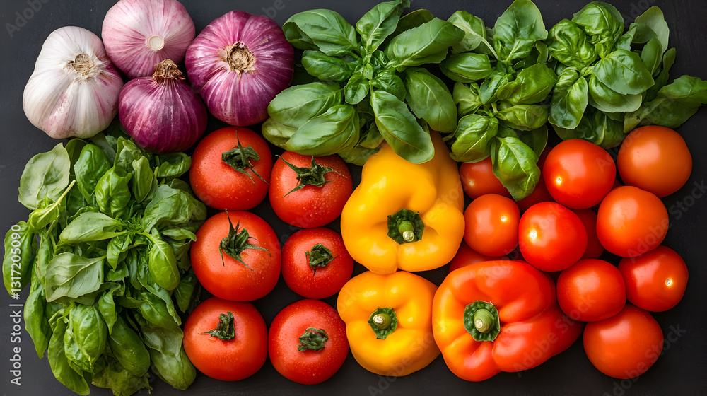 Natural setting for healthy eating fresh vegetables displayed in farm market close-up Natural setting for healthy eating fresh vegetables displayed in farm market close-up