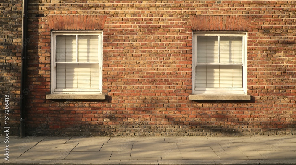 Professional Weathered Red Brick Wall with Three Blind Windows Image for Architectural Designs Professional Weathered Red Brick Wall with Three Blind Windows Image for Architectural Designs