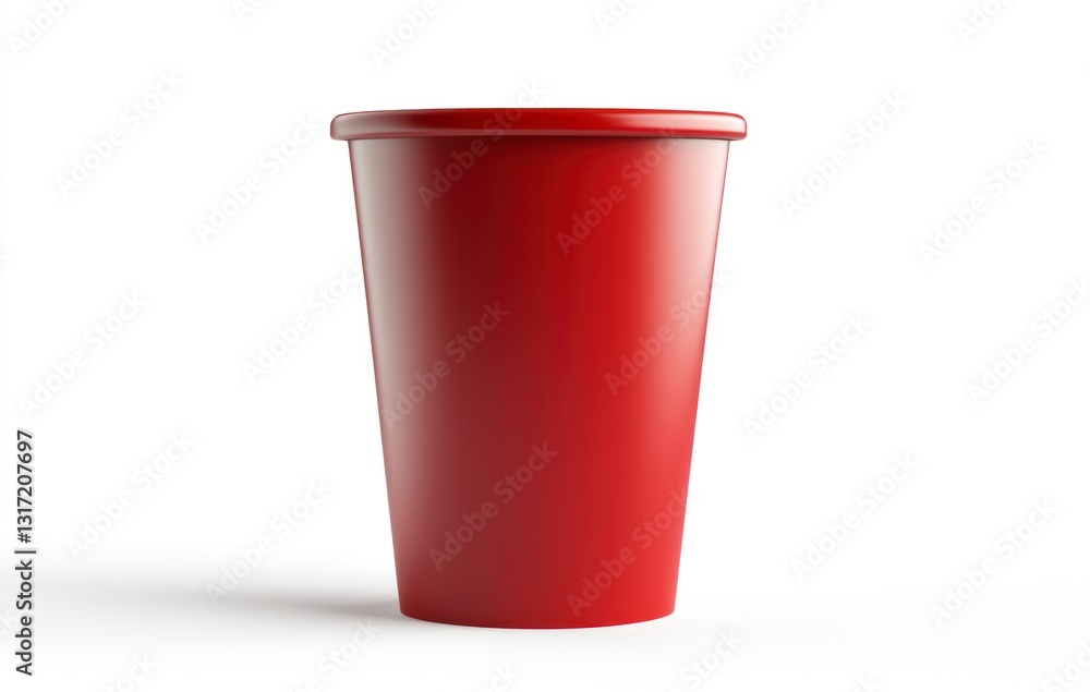 Stunning Red Plastic Cup in Simple Studio Setting for Food Photography Stunning Red Plastic Cup in Simple Studio Setting for Food Photography