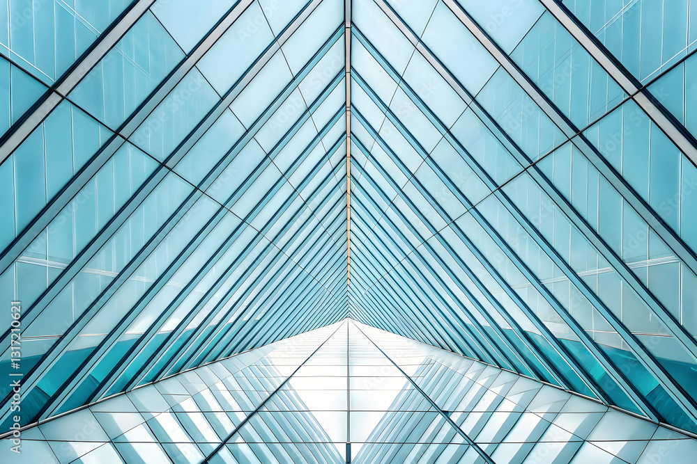 Obraz premium Abstract geometric pattern of glass building facade.