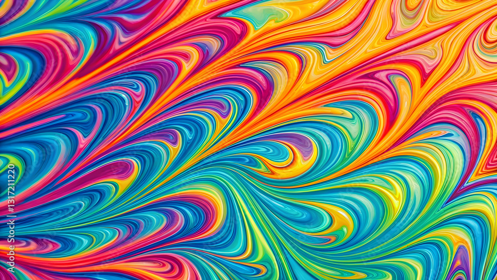 Fototapeta premium Vibrant rainbow swirl abstract background