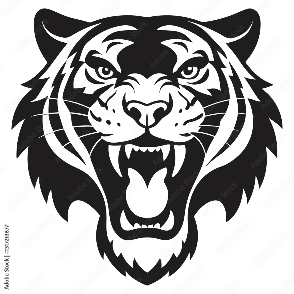 Fototapeta premium roaring tiger logo design vector illustration