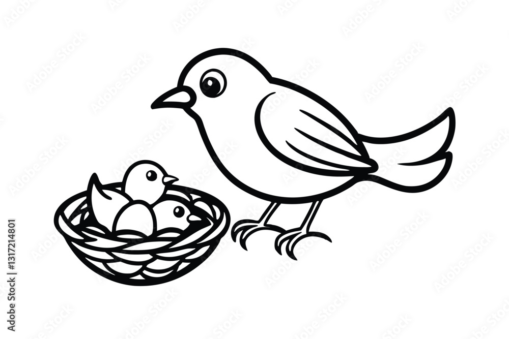 Obraz premium vector illustration of a bird