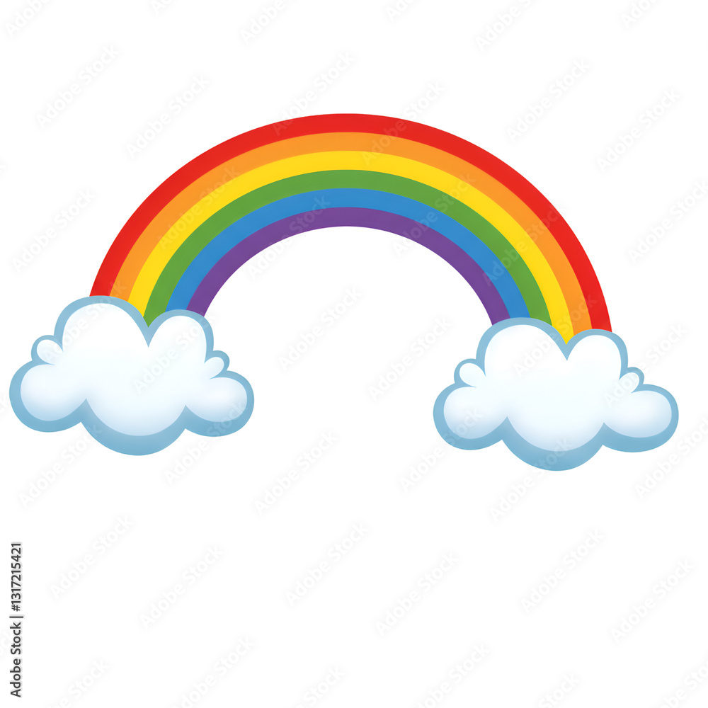 Vibrant Rainbow Arch with Fluffy White Clouds Colorful Sky Illustration Art Hope Magic Image Design Vibrant Rainbow Arch with Fluffy White Clouds Colorful Sky Illustration Art Hope Magic Image Design