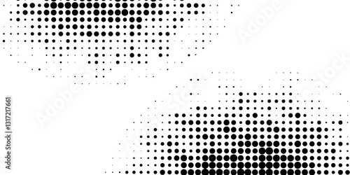Set of black halftone dots background. dots style