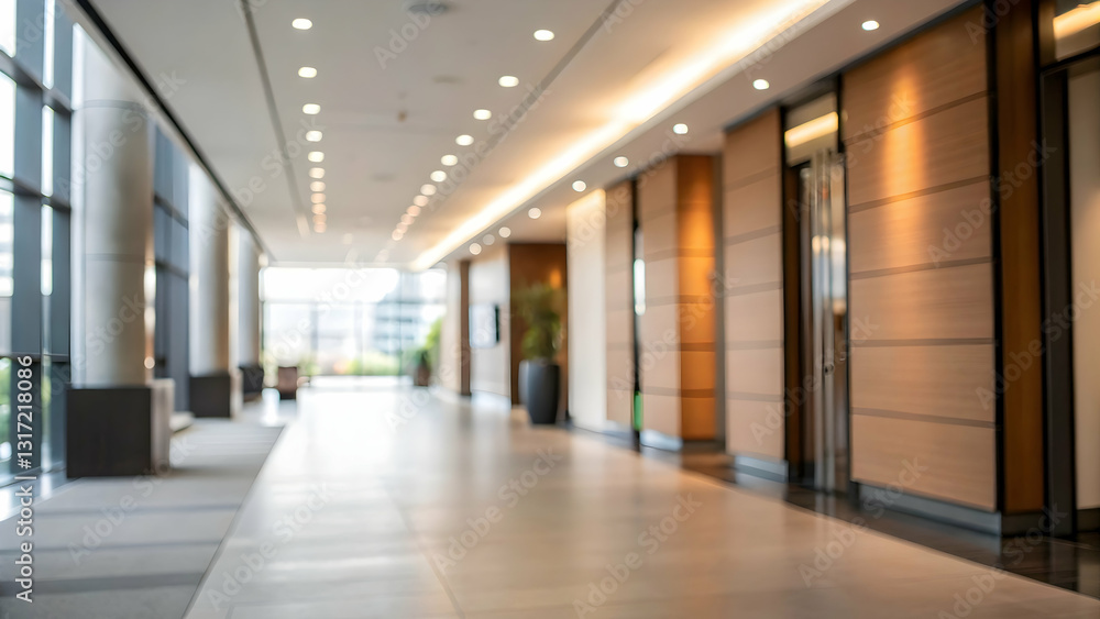 Blurred image of a modern office hallway. Clean, bright, and professional. Blurred image of a modern office hallway. Clean, bright, and professional.