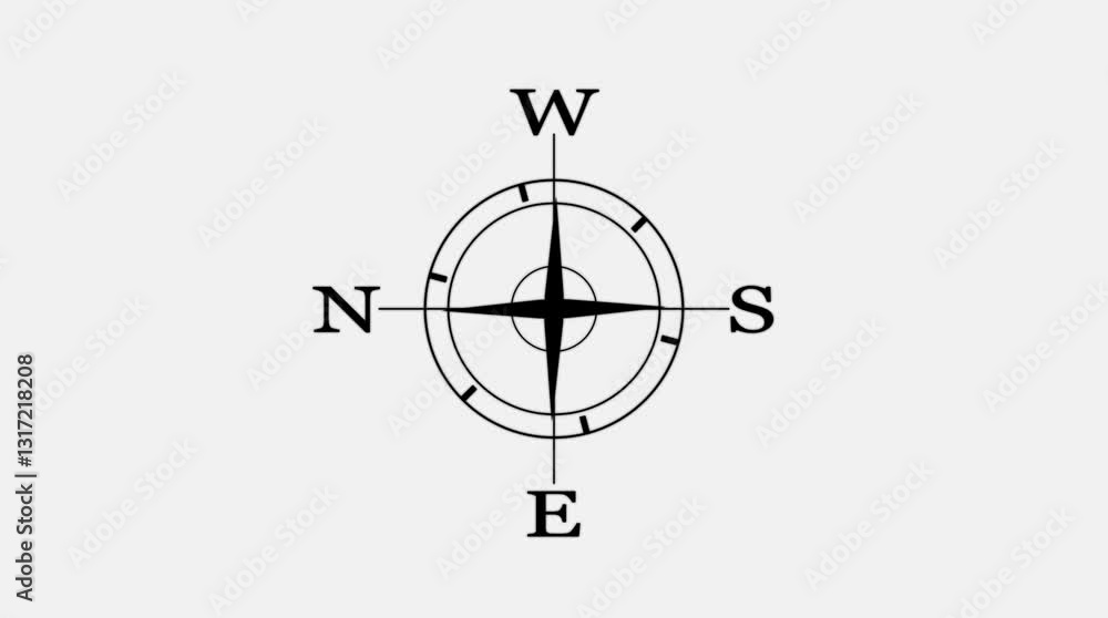 Compass icon animated. Compass line icon on the Alpha Channel. Compass icon animated. Compass line icon on the Alpha Channel.