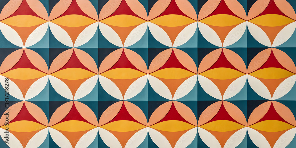 Mid century modern geometric pattern. Seamless repeat textile design. Mid century modern geometric pattern. Seamless repeat textile design.