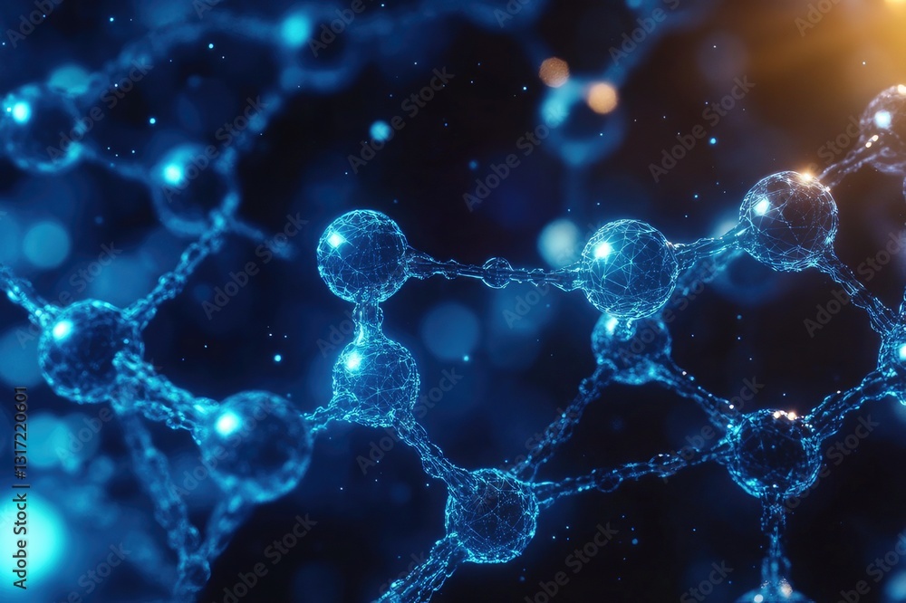 Obraz premium nanotechnology particles assembling into complex designs.