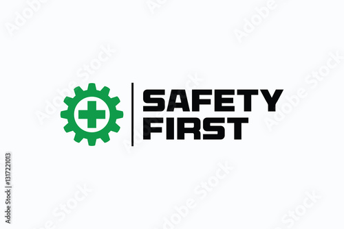 safety construction logo, safety first lettering logo
