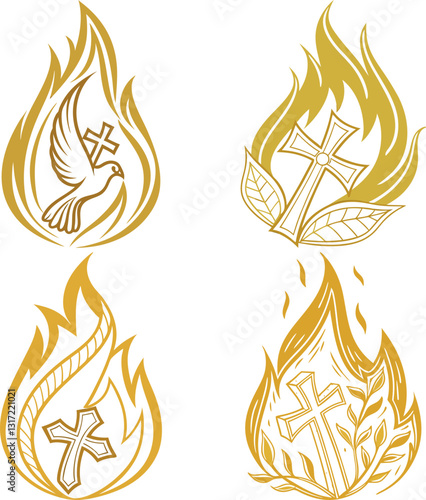 Pentecost Day Poster Design, Holy Spirit Celebration Banner