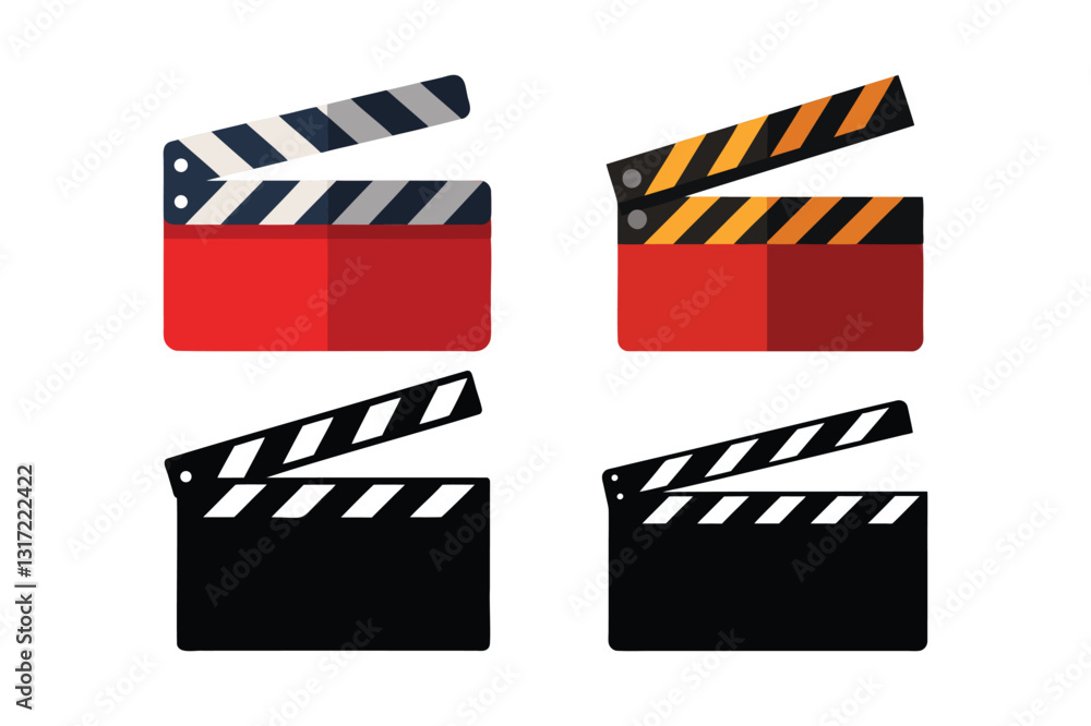 Naklejka premium Movie clapper vector on white background