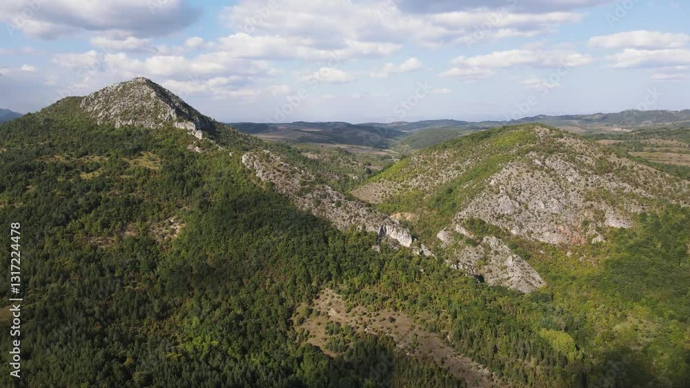 Amazing Autumn Landscape of Greben Mountain near Dragovski kamak Peak, Pernik Region, Bulgaria Amazing Autumn Landscape of Greben Mountain near Dragovski kamak Peak, Pernik Region, Bulgaria