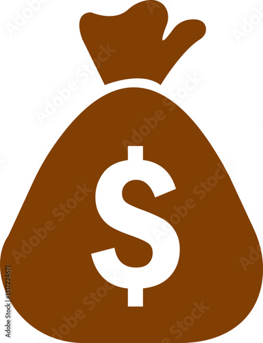 Money bag or stash with dollar icon. savings bag