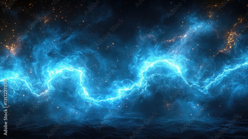 Three glowing blue electric frames are positioned side by side against a dark background. Three glowing blue electric frames are positioned side by side against a dark background.