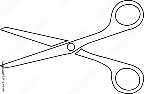 Scissor sign. Line or outline icon style. Scissors black on transparent background. - stock vector