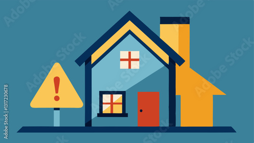 House with Warning Sign A house illustration with a large warning sign that reads Warning High Prices Ahead reflecting the caution needed when entering highpriced markets.