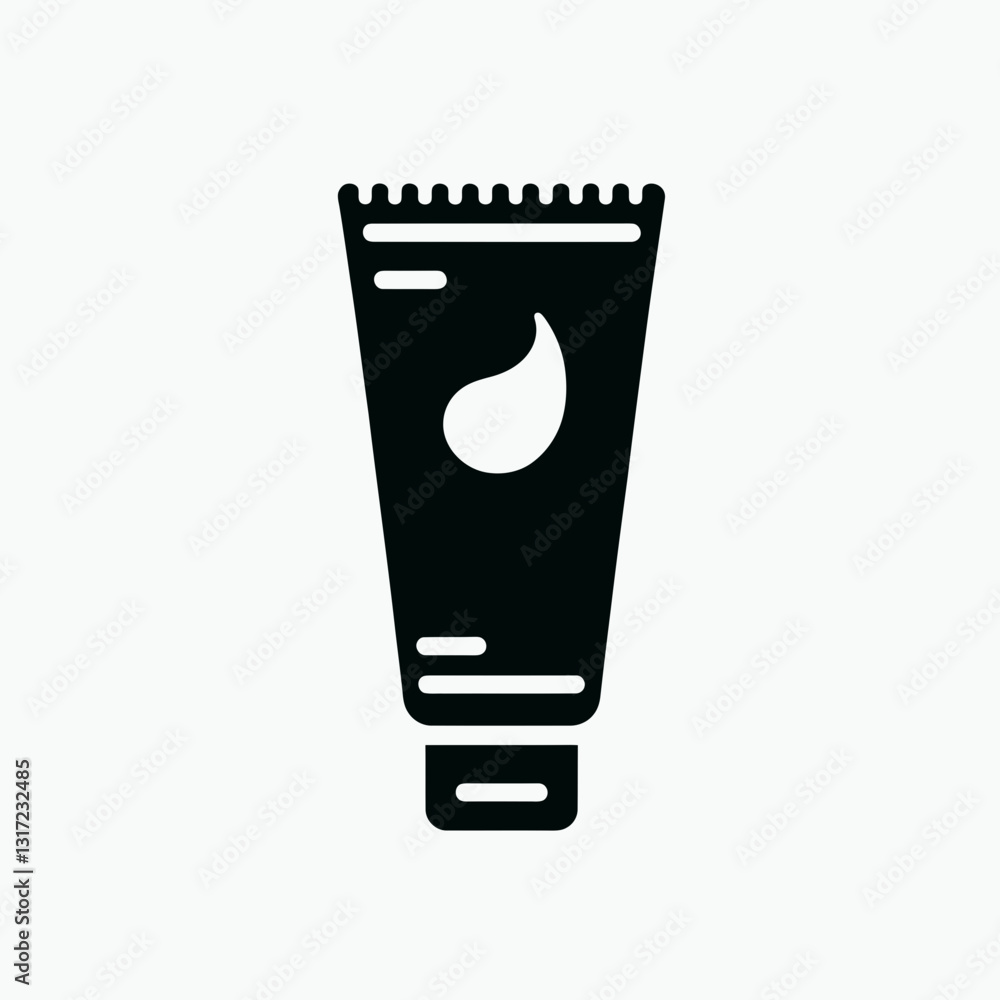 very simple flat and minimalist Toothpaste Tube silhouette in black on a white background very simple flat and minimalist Toothpaste Tube silhouette in black on a white background