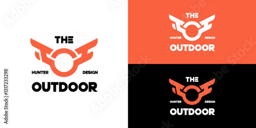 Hunting logo icon design for outdoor adventure hunt sports club brand identity, Hunter logo symbol design for podcast radio show about hunting and business identity, Vintage illustration inspiration